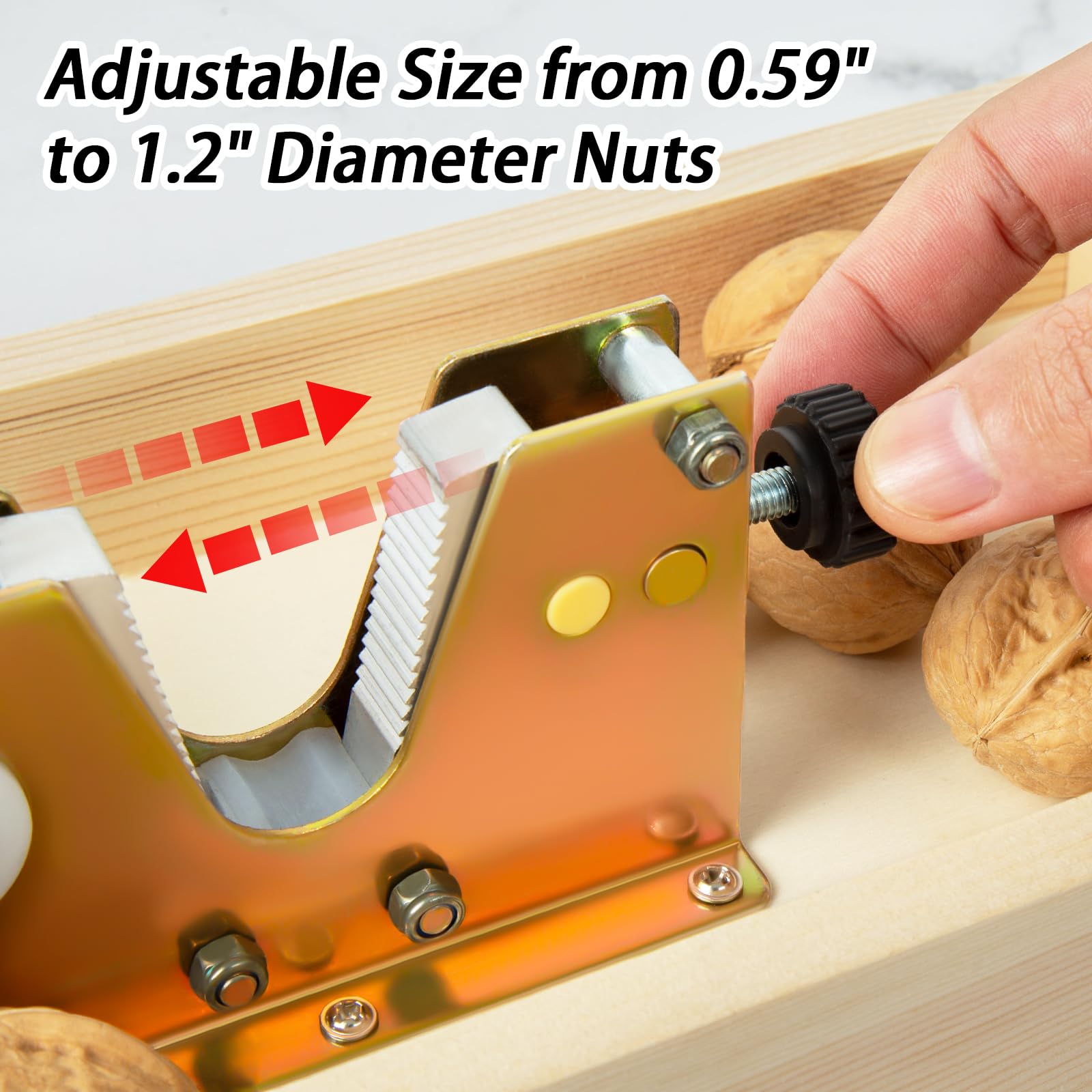 Amazon | Nizodo NutCracker 高耐久ナッツクラッカー 木製ベース付き